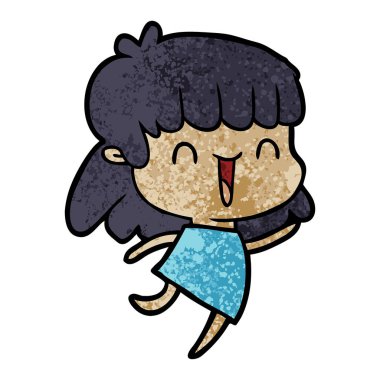 Çizgi filmdeki kadının vektör çizimi