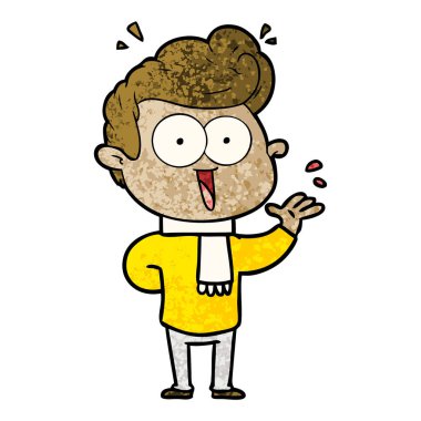 vektör çizim karikatür dostum heyecanlı