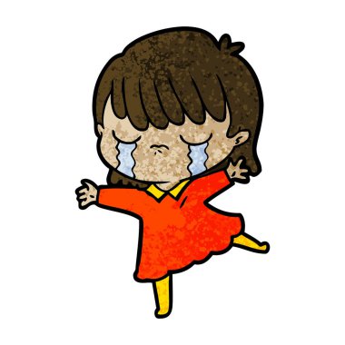 vektör çizim karikatür kadının ağladığını