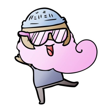 mutlu pembe sakallı adam