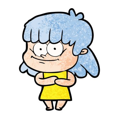 vektör çizim karikatür gülümseyen kadın