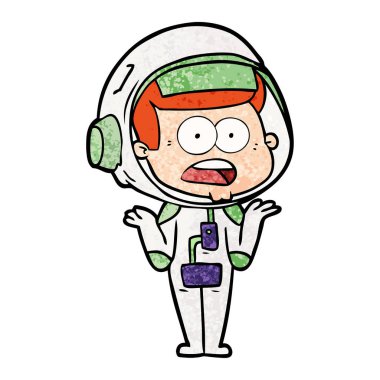 Çizgi film astronotunun vektör çizimi