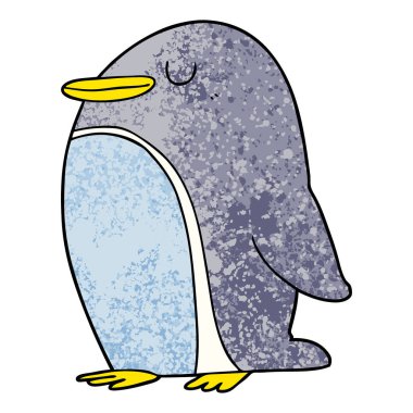 mutlu karikatür penguen vektör çizim