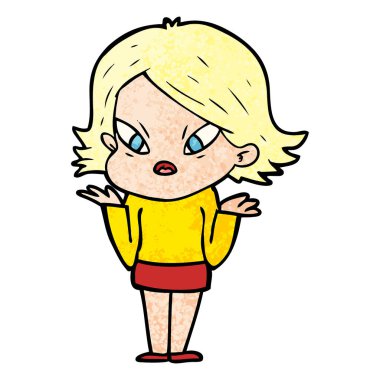 vektör çizim karikatür kadın vurguladı