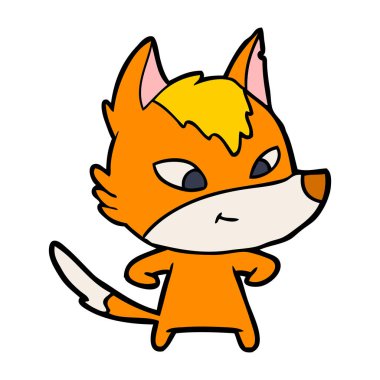 Tilki çizgi film karakteri vektör çizim