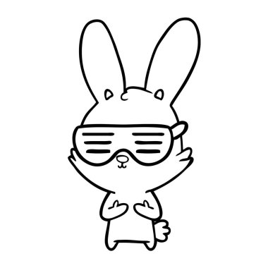 Tatlı çizgi film tavşanının vektör çizimi