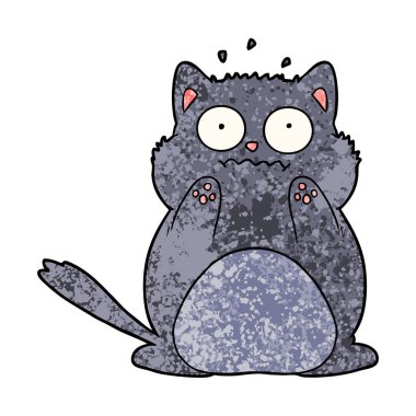vektör çizim karikatür endişeli kedi