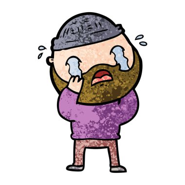 sakallı adam ağlıyor çizgi film