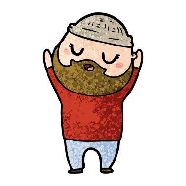 Sakallı çizgi film adamı.