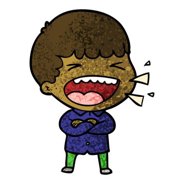 adam gülüyor karikatür vektör çizim