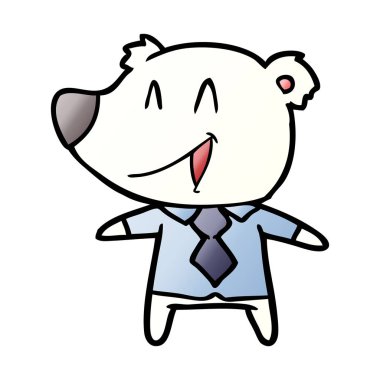 Kutup ayısı gömlek ve kravat karikatür