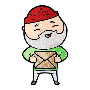 Çizgi film mutlu sakallı adam