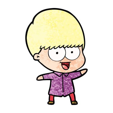 mutlu çizgi film çocuk vektör çizim