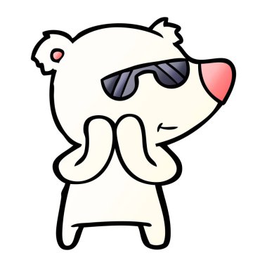 mutlu karikatür kutup ayısı