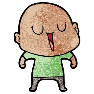 mutlu karikatür kel adam