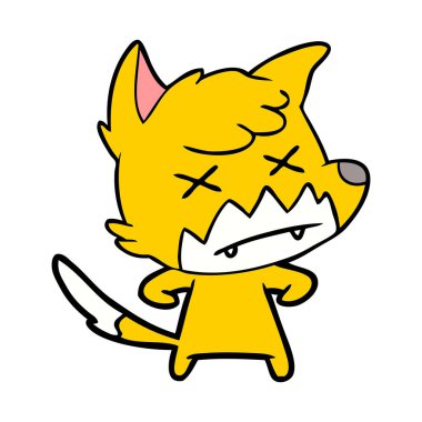 Tilki çizgi film karakteri vektör çizim