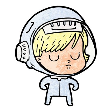 vektör çizim karikatür astronot kadın