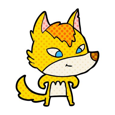 Tilki çizgi film karakteri vektör çizim