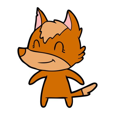 Tilki çizgi film karakteri vektör çizim