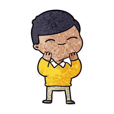 vektör çizim karikatür boy gülümseyerek