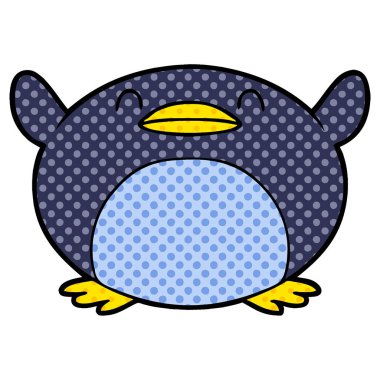 mutlu karikatür penguen vektör çizim