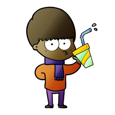 gergin çizgi film çocuk vektör çizim