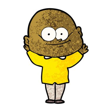 karikatür kel adam bakıyor