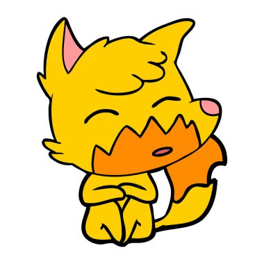 Tilki çizgi film karakteri vektör çizim