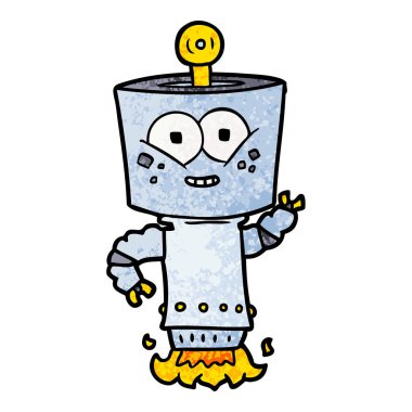 mutlu karikatür robot vektör çizim