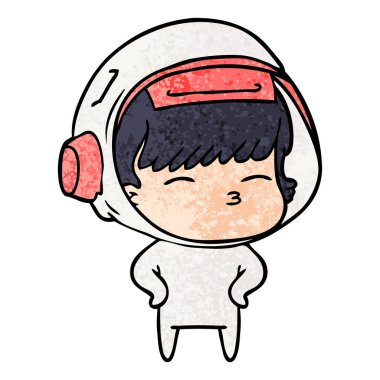 vektör çizim karikatür meraklı astronot