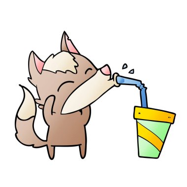 uluyan kurt karikatür, vektör çizim