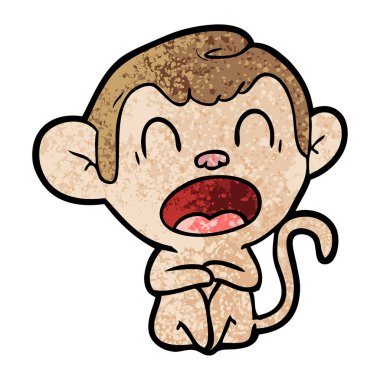 esneme karikatür maymun vektör çizim