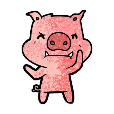 kızgın çizgi film domuz vektör çizim