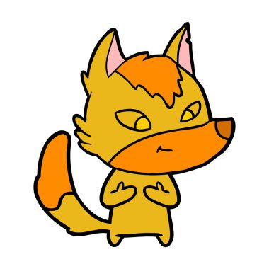 Tilki çizgi film karakteri vektör çizim