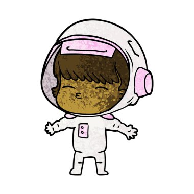 vektör çizim karikatür meraklı astronot