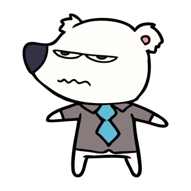 Kutup ayısı gömlek ve kravat karikatür