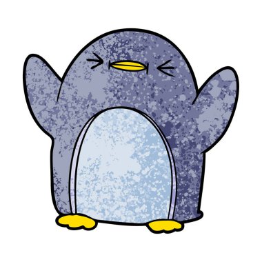 mutlu karikatür penguen vektör çizim