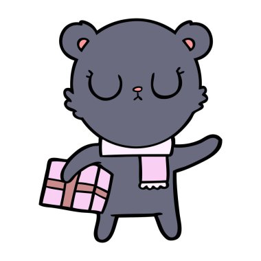 çizgi film chraracter hediye ile ayı