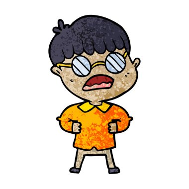 çizgi film çocuk gözlük takıyor