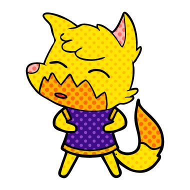 Tilki çizgi film karakteri vektör çizim