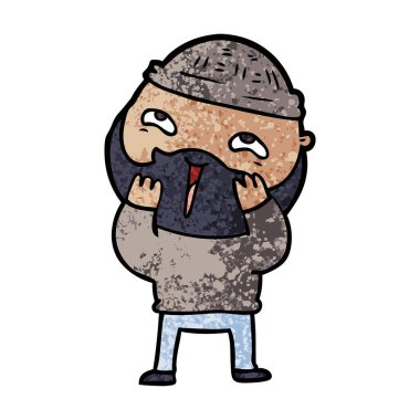 Çizgi film mutlu sakallı adam