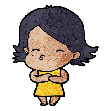 Çizgi filmdeki kadının vektör çizimi