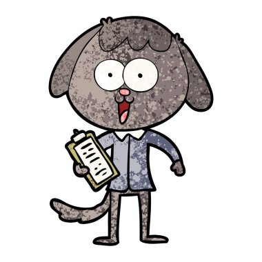 sevimli çizgi köpek Office gömlek giymiş