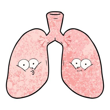 vektör çizim karikatür akciğer