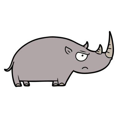 çizgi film gergedan vektör çizim