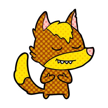 Tilki çizgi film karakteri vektör çizim