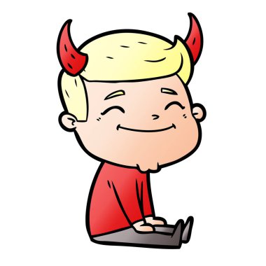 mutlu çizgi film adam vektör çizim