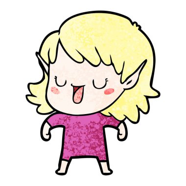 vektör çizim karikatür elf kızı