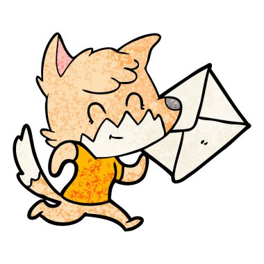 karikatür mutlu fox mektup ile