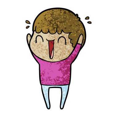 çizgi adam sevinç için atlama